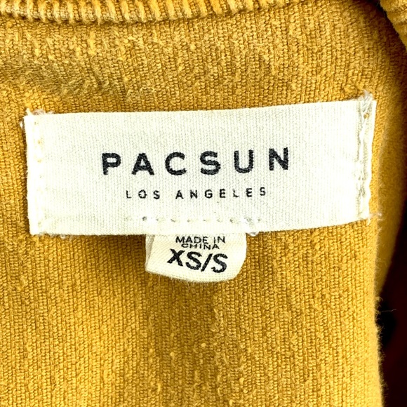 Pac Sun Los Angeles Gold Yellow Corduroy Cropped Long Sleeve Jacket size X-Small - Picture 15 of 15
